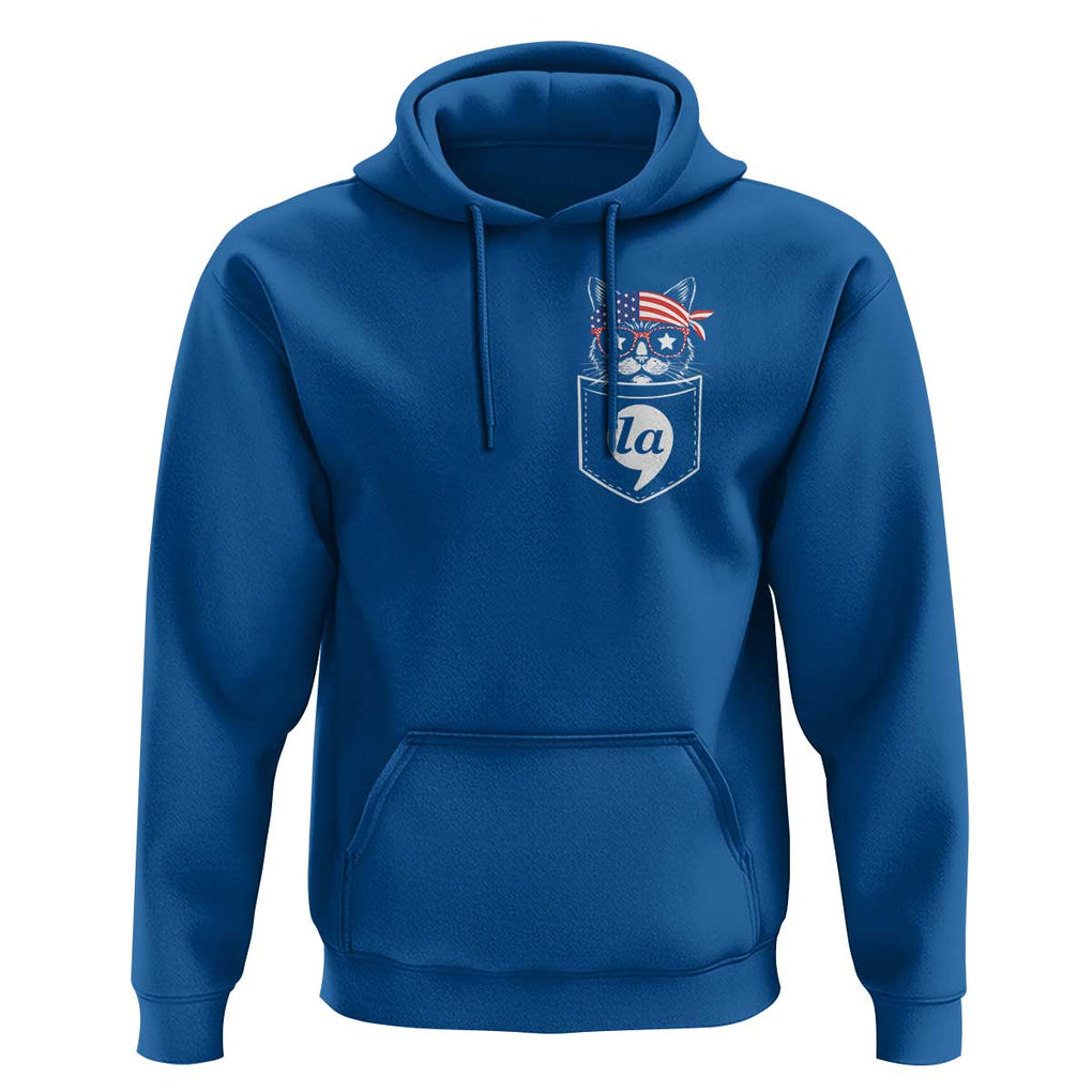 Harris Supporter Hoodie Comma-La Pocket American Cat Lady TS09 Royal Blue Print Your Wear