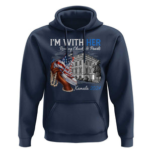 I'm With Her Kamala 2024 Hoodie Rocking Chucks And Pearls Harris Supporter TS09 Navy Print Your Wear