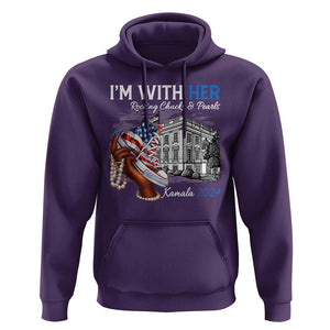 I'm With Her Kamala 2024 Hoodie Rocking Chucks And Pearls Harris Supporter TS09 Purple Print Your Wear