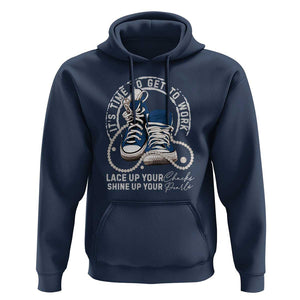 Harris Supporter Hoodie Lace Up Your Chucks Shine Up Your Pearls It's Time To Get To Work Kamala 2024 TS09 Navy Print Your Wear