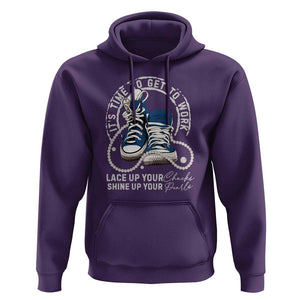 Harris Supporter Hoodie Lace Up Your Chucks Shine Up Your Pearls It's Time To Get To Work Kamala 2024 TS09 Purple Print Your Wear