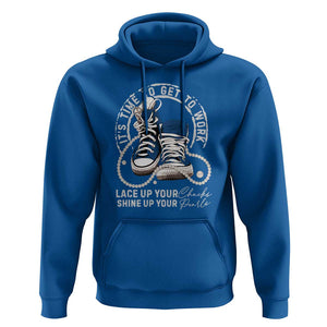 Harris Supporter Hoodie Lace Up Your Chucks Shine Up Your Pearls It's Time To Get To Work Kamala 2024 TS09 Royal Blue Print Your Wear