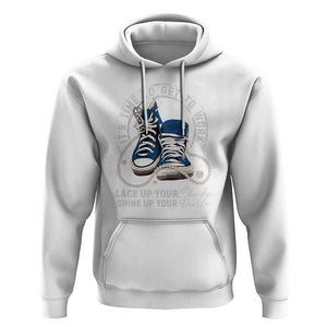 Harris Supporter Hoodie Lace Up Your Chucks Shine Up Your Pearls It's Time To Get To Work Kamala 2024 TS09 White Print Your Wear
