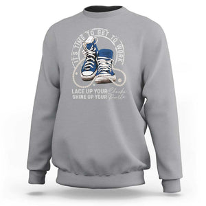 Harris Supporter Sweatshirt Lace Up Your Chucks Shine Up Your Pearls It's Time To Get To Work Kamala 2024 TS09 Sport Gray Print Your Wear