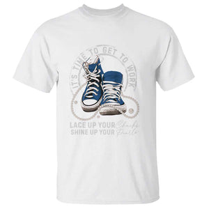 Harris Supporter T Shirt Lace Up Your Chucks Shine Up Your Pearls It's Time To Get To Work Kamala 2024 TS09 White Print Your Wear