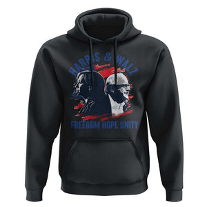 Harris Walz 2024 Hoodie Freedom Hope Unity Kamala Suppoerter TS09 Black Print Your Wear