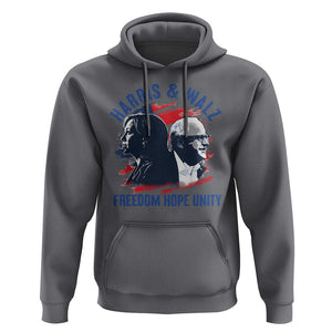 Harris Walz 2024 Hoodie Freedom Hope Unity Kamala Suppoerter TS09 Charcoal Print Your Wear