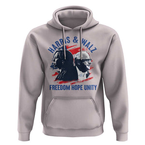 Harris Walz 2024 Hoodie Freedom Hope Unity Kamala Suppoerter TS09 Ice Gray Print Your Wear