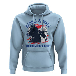 Harris Walz 2024 Hoodie Freedom Hope Unity Kamala Suppoerter TS09 Light Blue Print Your Wear