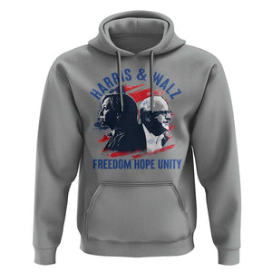 Harris Walz 2024 Hoodie Freedom Hope Unity Kamala Suppoerter TS09 Sport Gray Print Your Wear