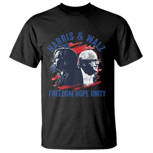 Harris Walz 2024 T Shirt Freedom Hope Unity Kamala Suppoerter TS09 Black Print Your Wear