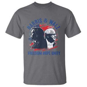 Harris Walz 2024 T Shirt Freedom Hope Unity Kamala Suppoerter TS09 Charcoal Print Your Wear