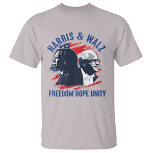Harris Walz 2024 T Shirt Freedom Hope Unity Kamala Suppoerter TS09 Ice Gray Print Your Wear