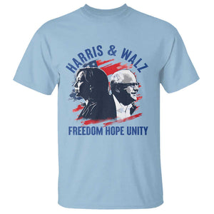 Harris Walz 2024 T Shirt Freedom Hope Unity Kamala Suppoerter TS09 Light Blue Print Your Wear