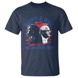 Harris Walz 2024 T Shirt Freedom Hope Unity Kamala Suppoerter TS09 Navy Print Your Wear