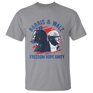 Harris Walz 2024 T Shirt Freedom Hope Unity Kamala Suppoerter TS09 Sport Gray Print Your Wear