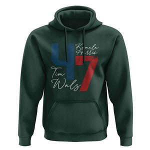 Harris Walz 2024 Hoodie Kamala Support America President 47 TS09 Dark Forest Green Print Your Wear