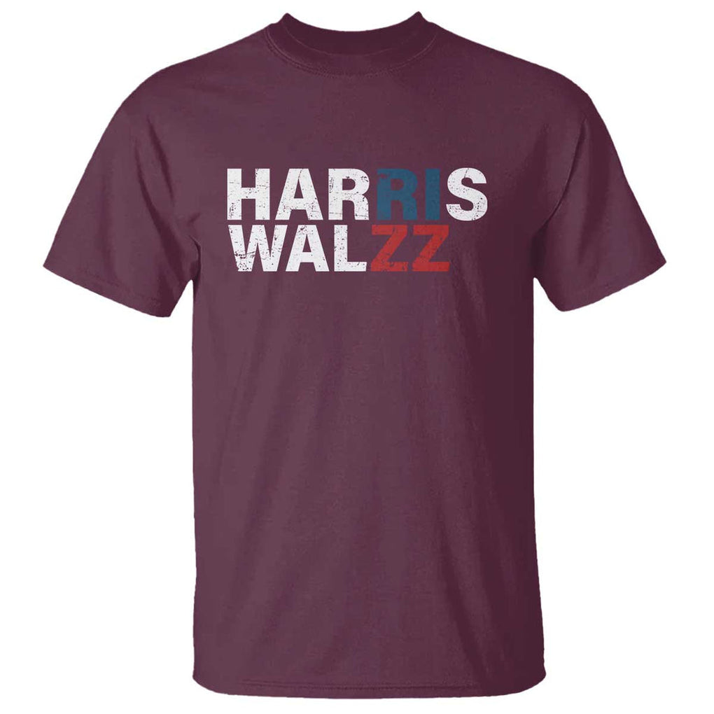 Funny Rizz Harris Walz T Shirt Kamala Support US President Election 2024 TS09 Maroon Print Your Wear