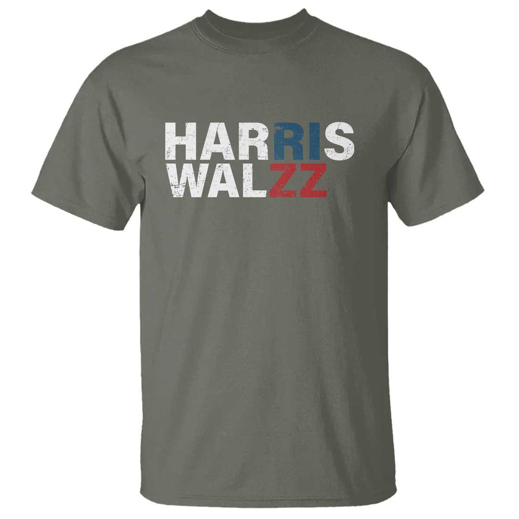 Funny Rizz Harris Walz T Shirt Kamala Support US President Election 2024 TS09 Military Green Print Your Wear
