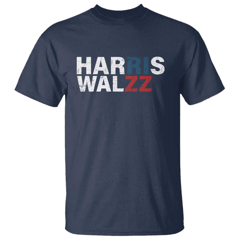 Funny Rizz Harris Walz T Shirt Kamala Support US President Election 2024 TS09 Navy Print Your Wear