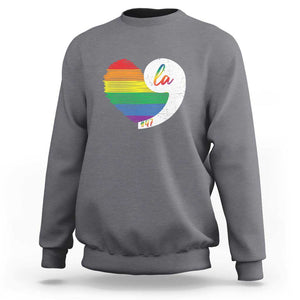 Harris Comma La Sweatshirt Kamala 2024 LGBT Rights Rainbow Heart TS09 Charcoal Print Your Wear