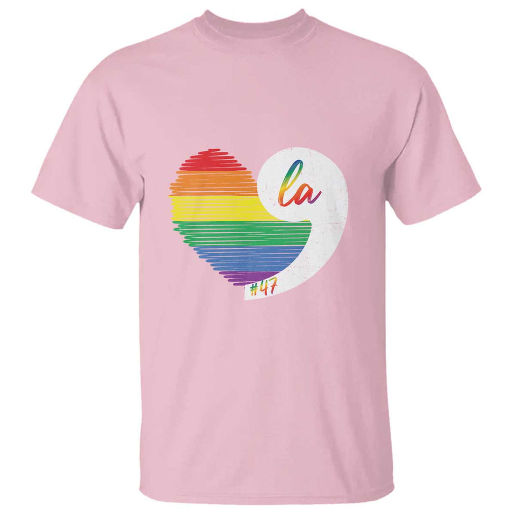 Harris Comma La T Shirt Kamala 2024 LGBT Rights Rainbow Heart TS09 Light Pink Print Your Wear
