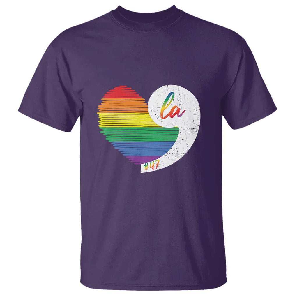 Harris Comma La T Shirt Kamala 2024 LGBT Rights Rainbow Heart TS09 Purple Print Your Wear