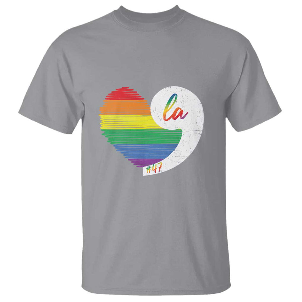 Harris Comma La T Shirt Kamala 2024 LGBT Rights Rainbow Heart TS09 Sport Gray Print Your Wear