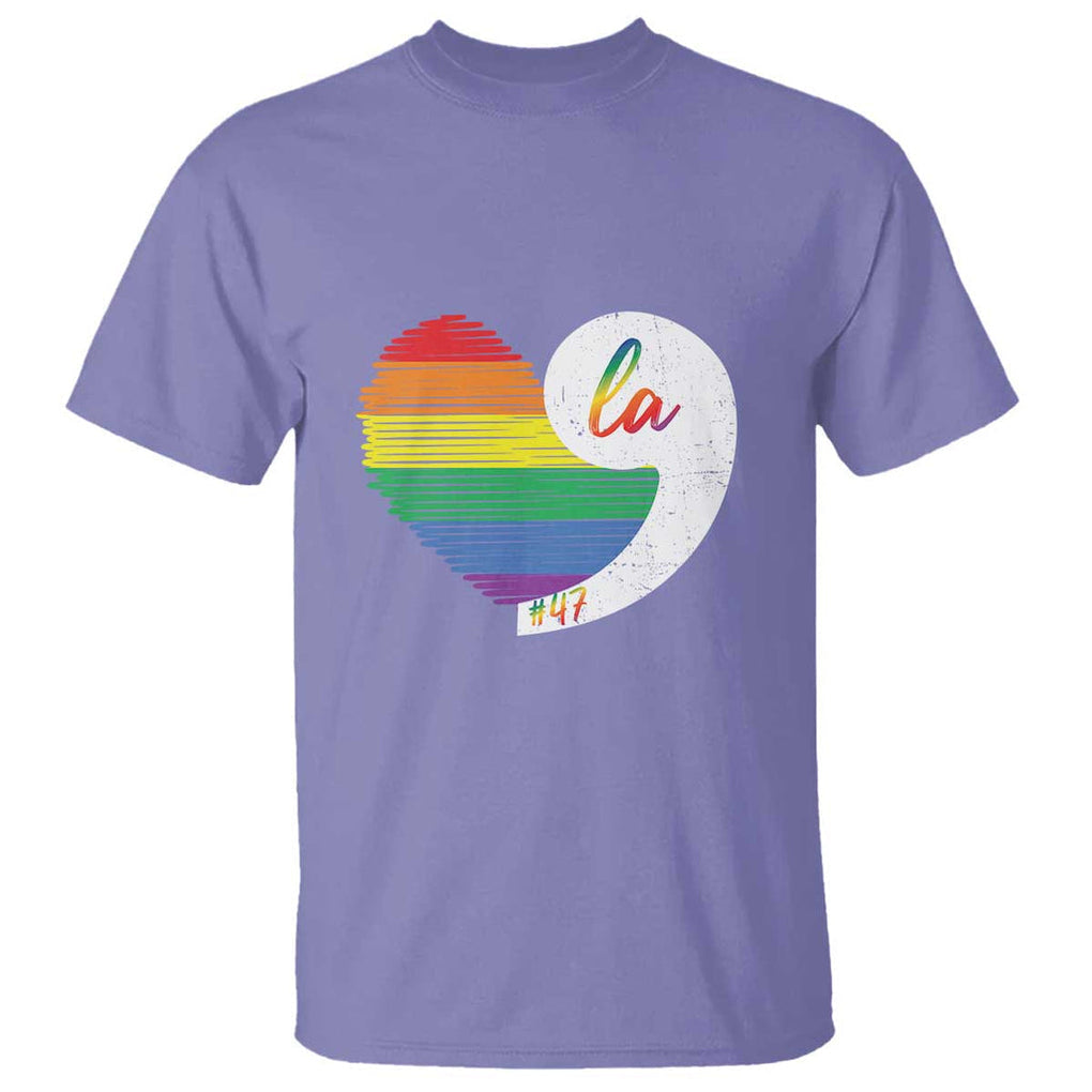 Harris Comma La T Shirt Kamala 2024 LGBT Rights Rainbow Heart TS09 Violet Print Your Wear