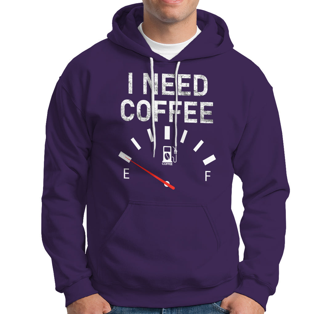 I Need Coffee Funny Coffee Meter Battery Hoodie TS09 Purple Printyourwear