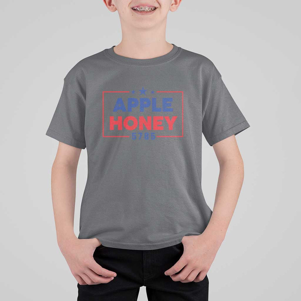 Rosh Hashanah Jewish T Shirt For Kid Apple Honey 5785 New Year Holiday 2024 TS09 Charcoal Print Your Wear
