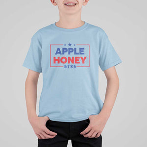 Rosh Hashanah Jewish T Shirt For Kid Apple Honey 5785 New Year Holiday 2024 TS09 Light Blue Print Your Wear