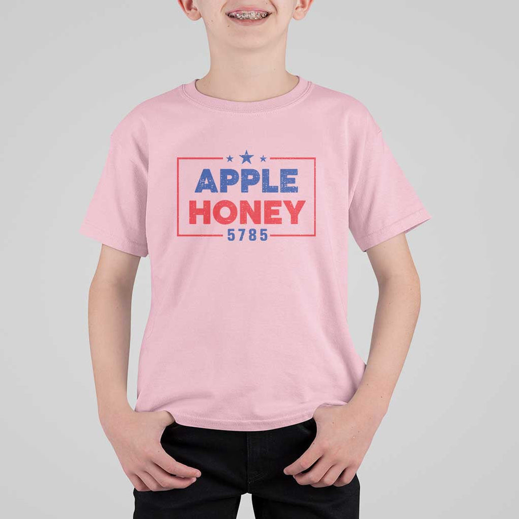 Rosh Hashanah Jewish T Shirt For Kid Apple Honey 5785 New Year Holiday 2024 TS09 Light Pink Print Your Wear