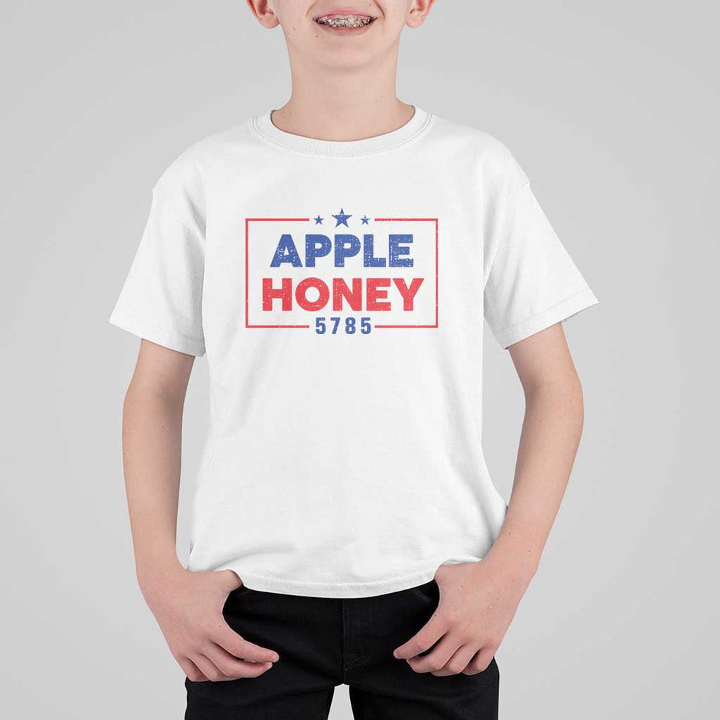 Rosh Hashanah Jewish T Shirt For Kid Apple Honey 5785 New Year Holiday 2024 TS09 White Print Your Wear