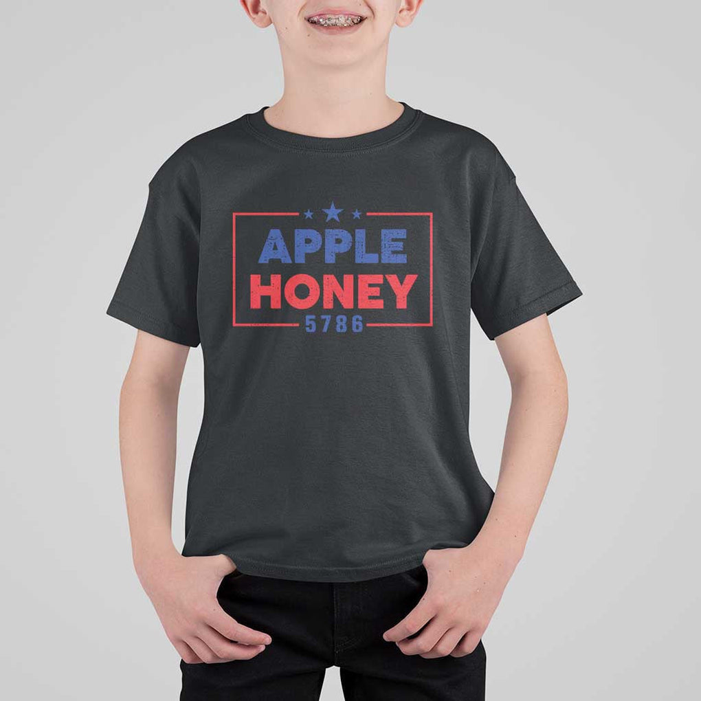 Rosh Hashanah Jewish T Shirt For Kid Apple Honey 5786 New Year Holiday 2025 TS09 Black Print Your Wear