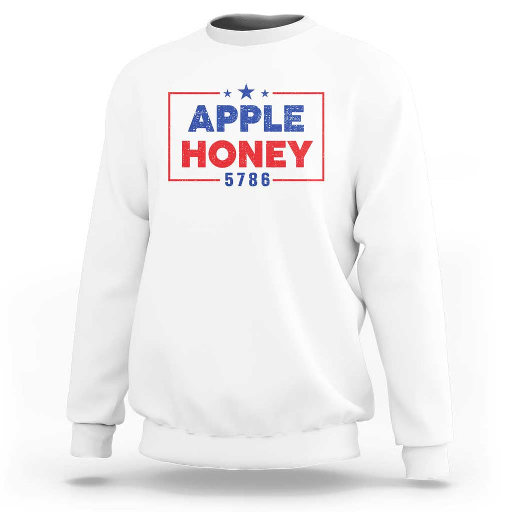 Rosh Hashanah Jewish Sweatshirt Apple Honey 5786 New Year Holiday 2025 TS09 White Print Your Wear