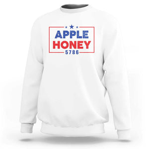 Rosh Hashanah Jewish Sweatshirt Apple Honey 5786 New Year Holiday 2025 TS09 White Print Your Wear