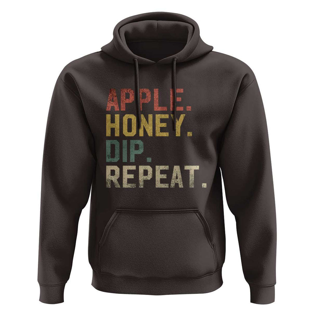 Rosh Hashanah Jewish Hoodie Apple Honey Dip Repeat TS09 Dark Chocolate Print Your Wear