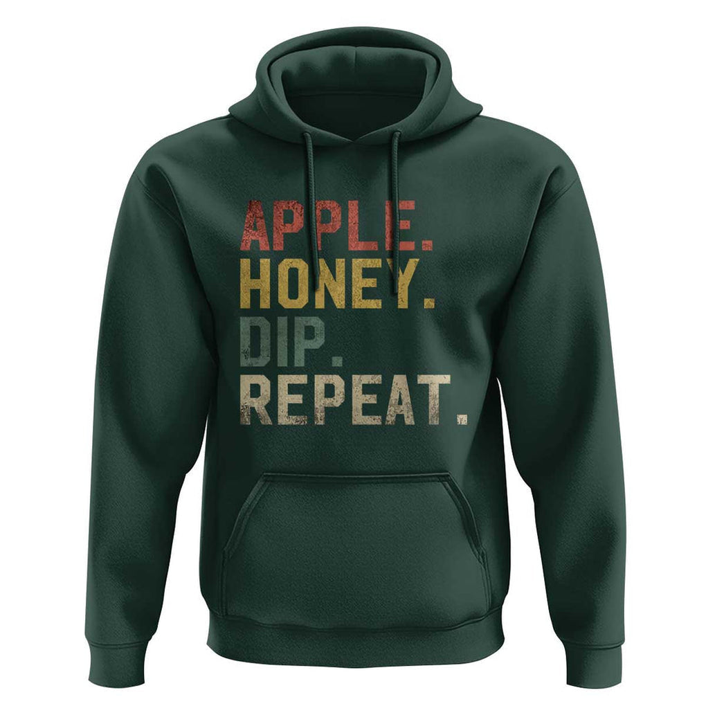 Rosh Hashanah Jewish Hoodie Apple Honey Dip Repeat TS09 Dark Forest Green Print Your Wear