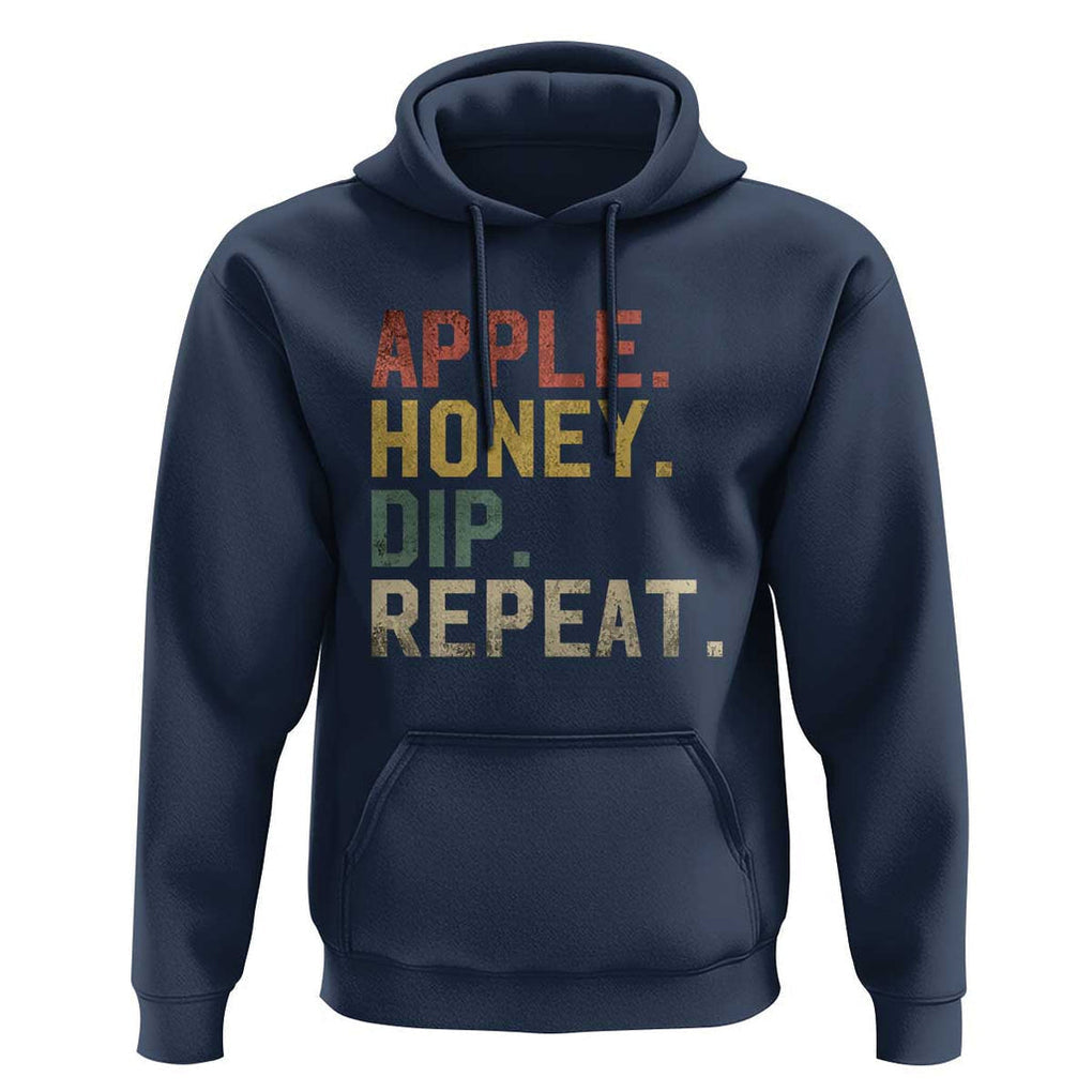 Rosh Hashanah Jewish Hoodie Apple Honey Dip Repeat TS09 Navy Print Your Wear