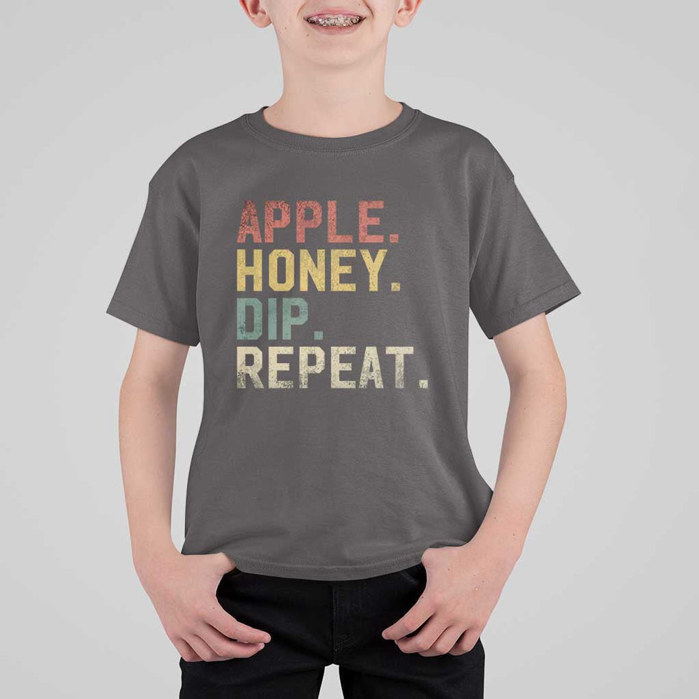 Rosh Hashanah Jewish T Shirt For Kid Apple Honey Dip Repeat TS09 Dark Chocolate Print Your Wear