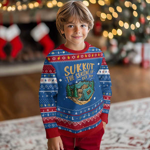 Sukkot Hanukkah Ugly Sweater The Season Of Our Joy Jewish Holiday TS09 Blue Red Print Your Wear