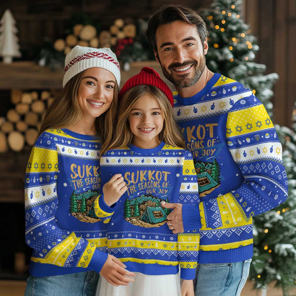 Sukkot Hanukkah Ugly Sweater The Season Of Our Joy Jewish Holiday TS09 Royal Blue Gold Print Your Wear