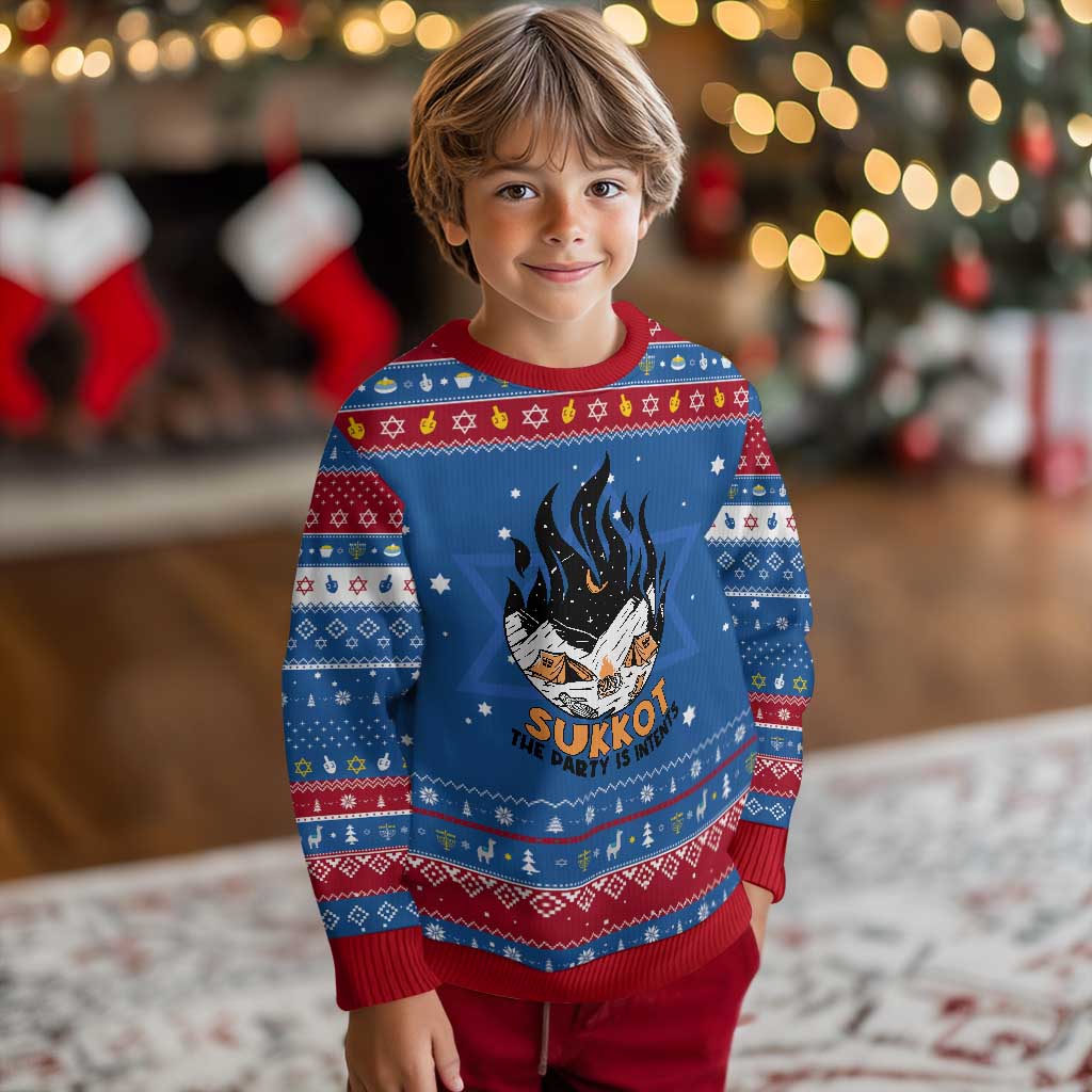 Sukkot Hanukkah Ugly Sweater The Party is Intents Jewish Holiday TS09 Blue Red Print Your Wear
