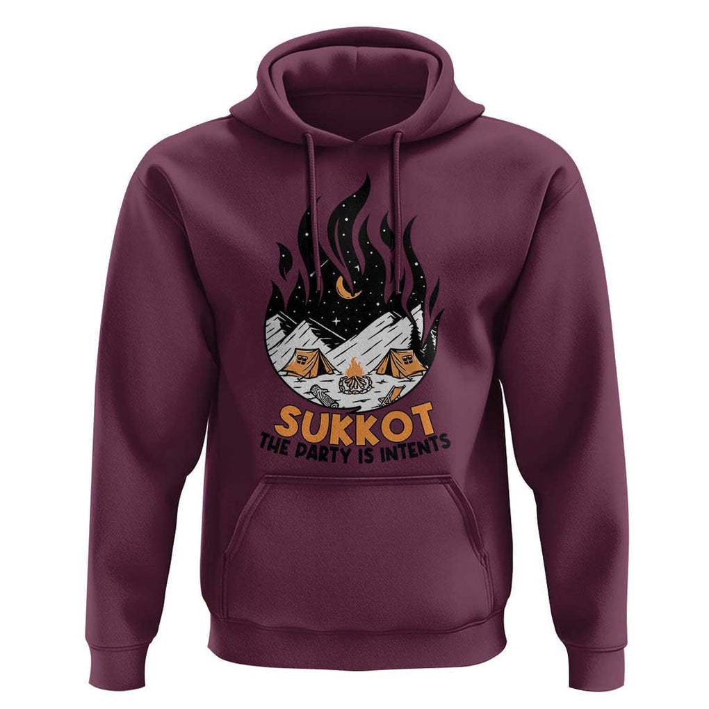 Sukkot Hoodie The Party is Intents Jewish Holiday TS09 Maroon Print Your Wear