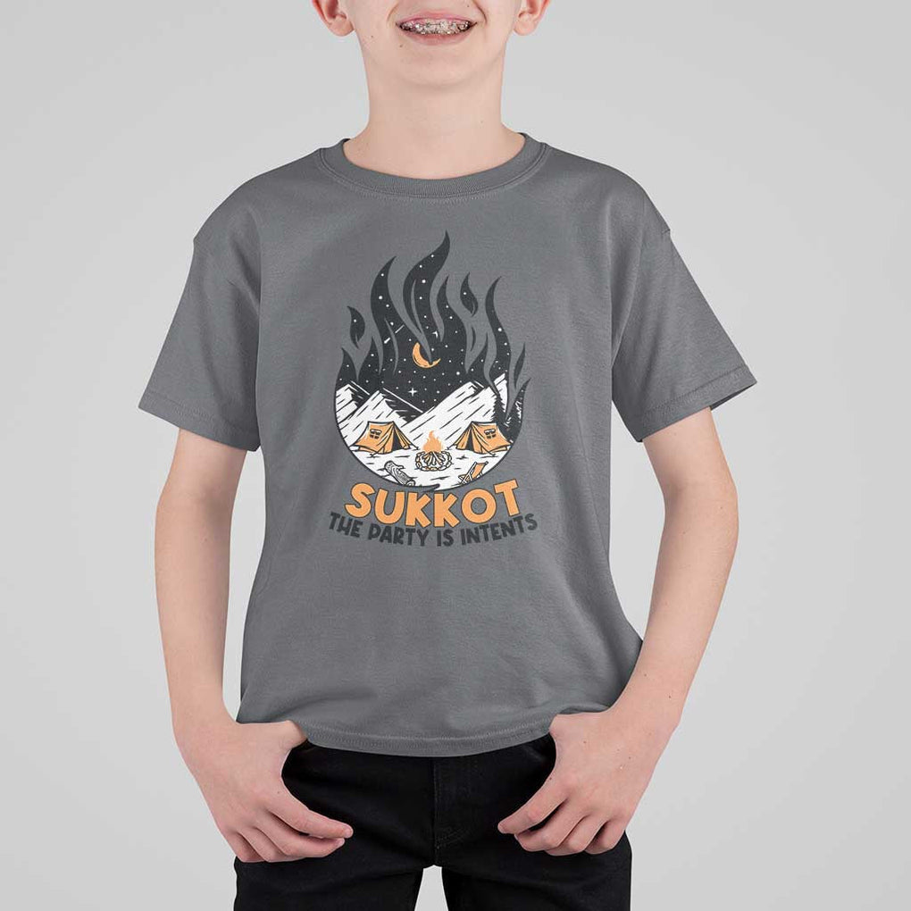 Sukkot T Shirt For Kid The Party is Intents Jewish Holiday TS09 Charcoal Print Your Wear