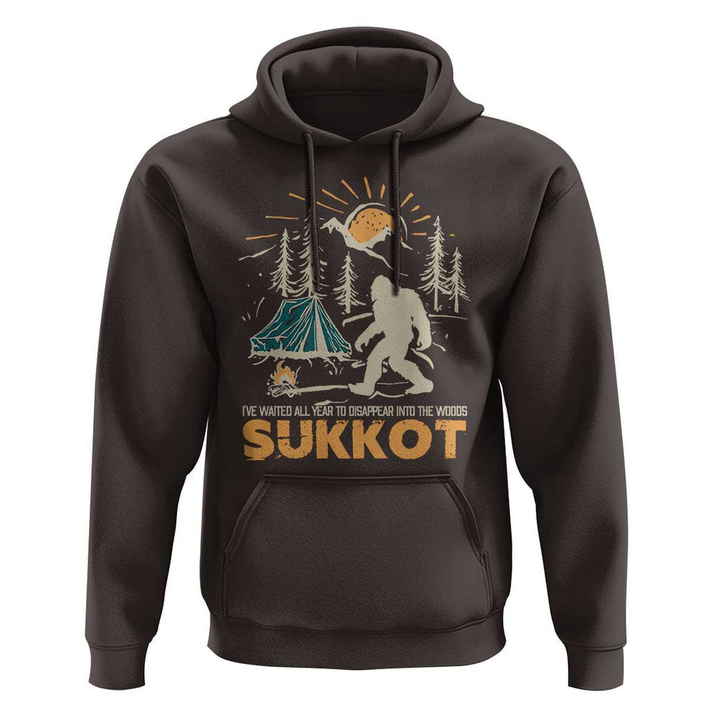 Funny Sukkot Hoodie I've Waited All Year For Sukkot Bigfoot Jewish Holiday TS09 Dark Chocolate Print Your Wear