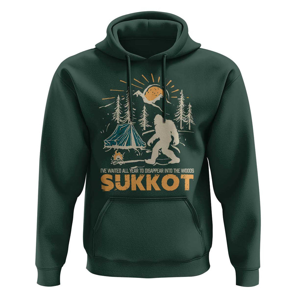 Funny Sukkot Hoodie I've Waited All Year For Sukkot Bigfoot Jewish Holiday TS09 Dark Forest Green Print Your Wear