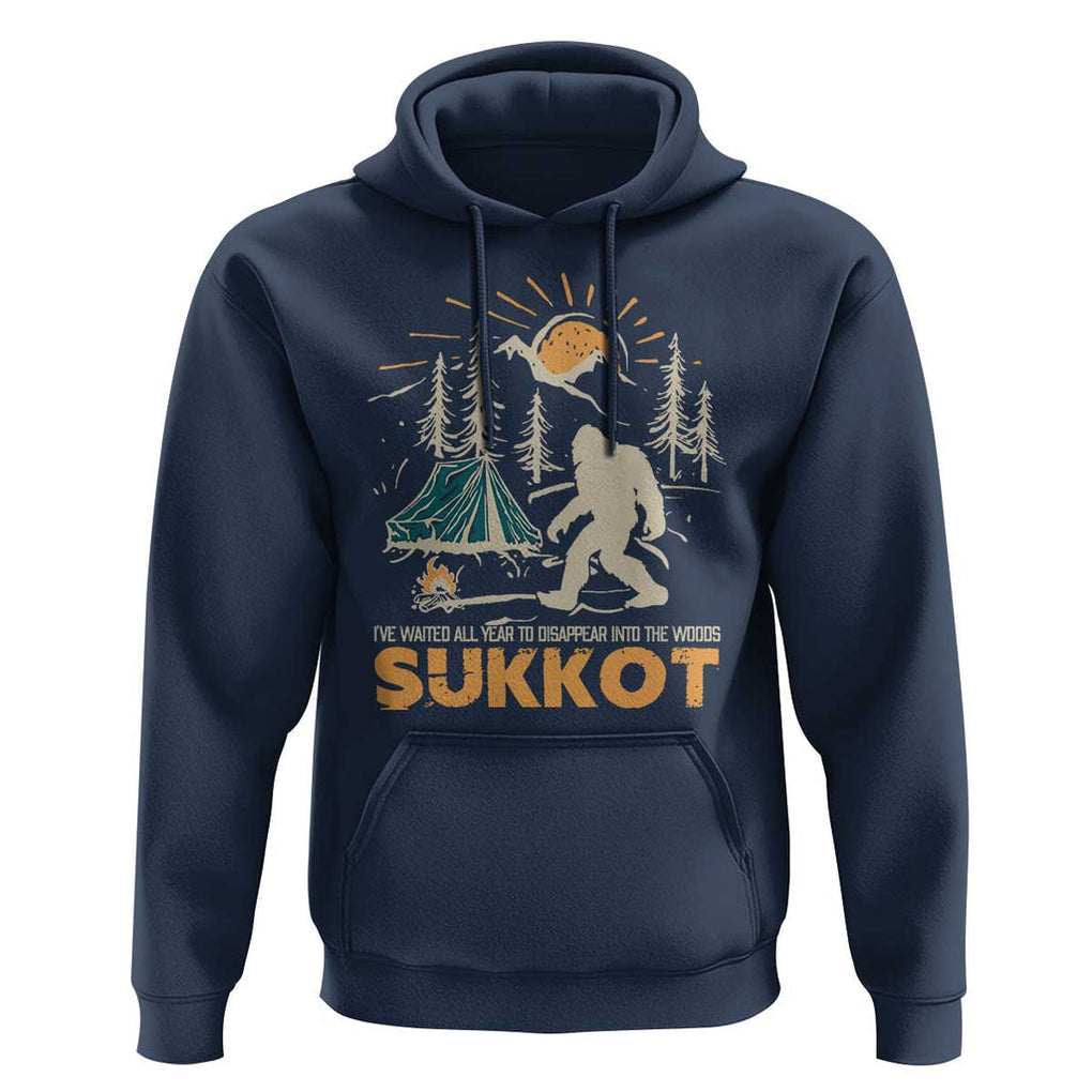 Funny Sukkot Hoodie I've Waited All Year For Sukkot Bigfoot Jewish Holiday TS09 Navy Print Your Wear