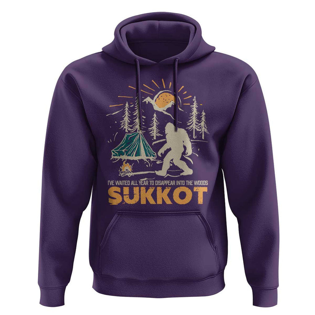Funny Sukkot Hoodie I've Waited All Year For Sukkot Bigfoot Jewish Holiday TS09 Purple Print Your Wear